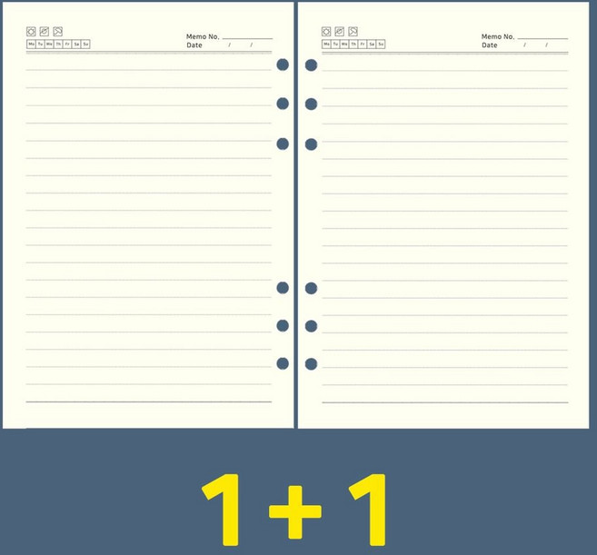 2P 육공 6공 A5 100P 속지 다이어리 바인더 리필 내지, A5_줄지100P_2개