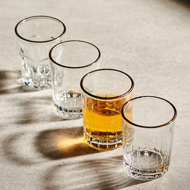 라씨에뜨 24k 리얼골드라인 소주잔 세트, 럭셔리소주잔 50ml, 4개