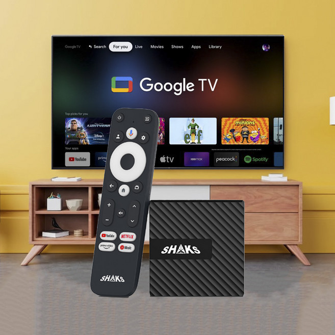 SHAKS G1 구글TV OTT 넷플릭스 유튜브 게임 음악 올인원 셋탑박스, 1개