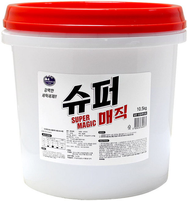 크린세상 슈퍼매직 가루세제 10.5kg 바스켓 스푼, 1개