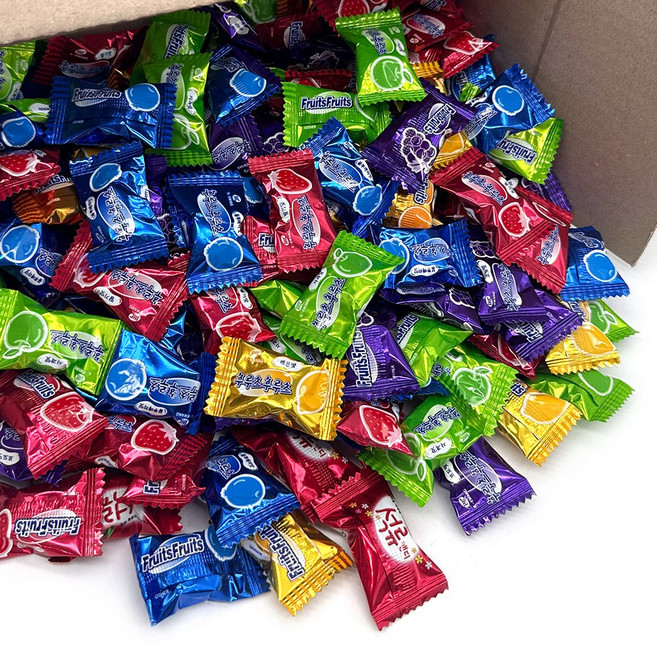 뉴 후루츠캔디 7가지맛 (개별포장) 250개 대용량 과일맛사탕