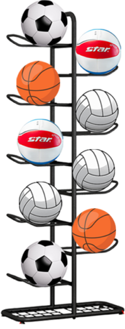 공거치대 축구공 보관함 농구공 정리대 정리함 받침대, 블랙, 1개