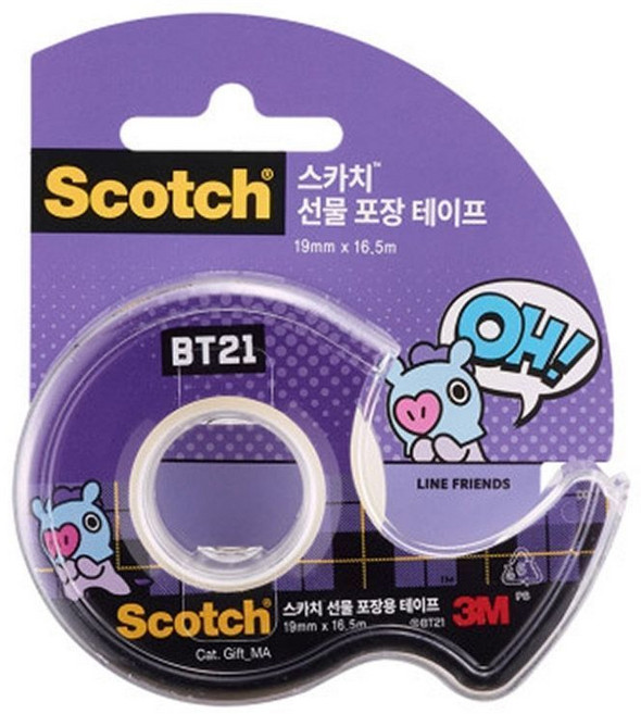 포장테이프 3M BT21 스카치 선물 포장테이프 망, 1개