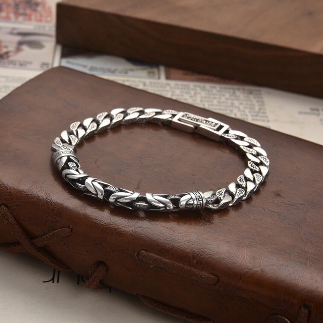 平安紋個性男士手鏈 創意重工飾品