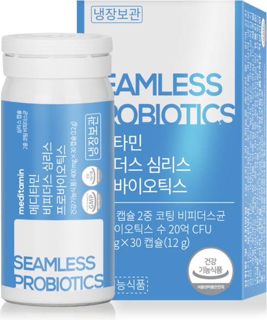 메디타민 비피더스 심리스 프로바이오틱스 마이크로 심리스 캡슐 2중 코팅 비피더스균, 30정, 1개