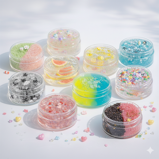 젤리펀슬라임 클리어 6종 세트 랜덤발송 1세트, 6개, 120g, 혼합색상