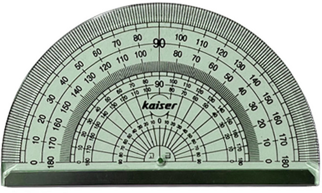 나리아 안전 각도기 스틸 각도자 학교 준비물 문구 학용품 제도, 10개, 그린
