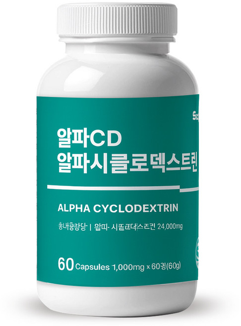 알파CD 1000mg 60정 알파시클로덱스트린 알파씨디 HACCP 알파시디 WACKER 난소화성말토덱스트린 함유, 1개, 60g