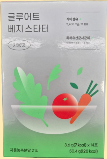 글루어트 베지스타터 자몽맛 1개 14포, 50.4g