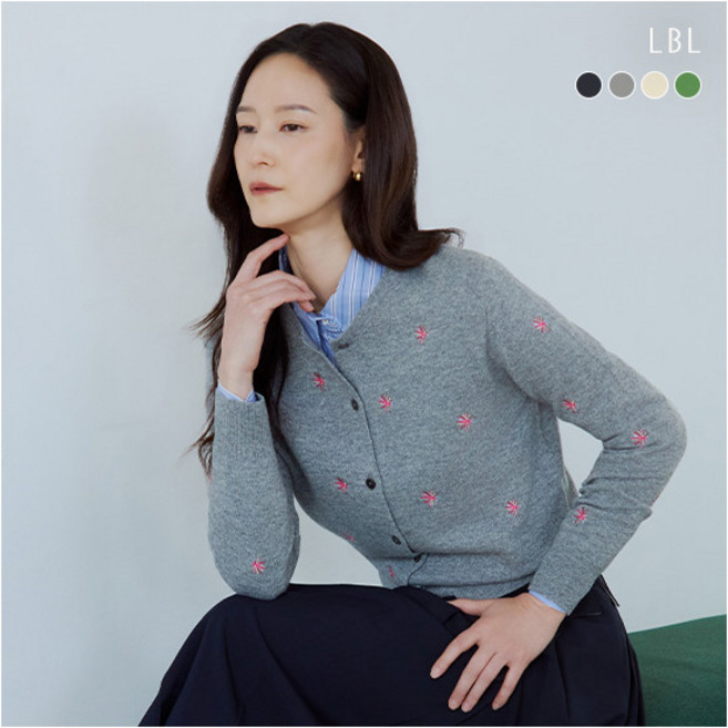[LBL] 26SS 캐시미어 블렌드 자수 가디건