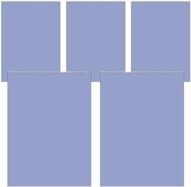 클라리온 단색 무선 종합장 32매 5권, B 보라