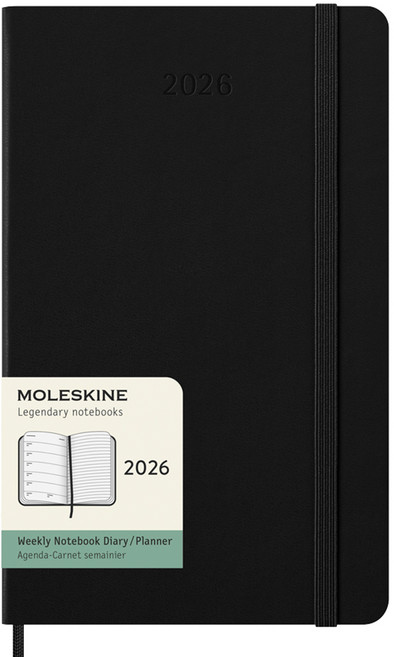2026 몰스킨 다이어리 하드커버/블랙 - 위클리 라지, 1개, 블랙