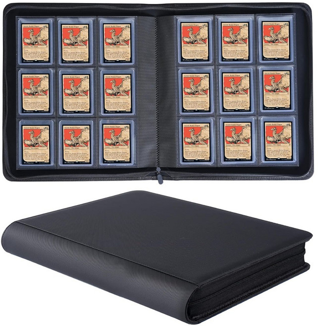 터프가드 TOUGHGUARD 35PT 탑로더 252개 보관 9 포켓 바인더 앨범, 블랙, 1개