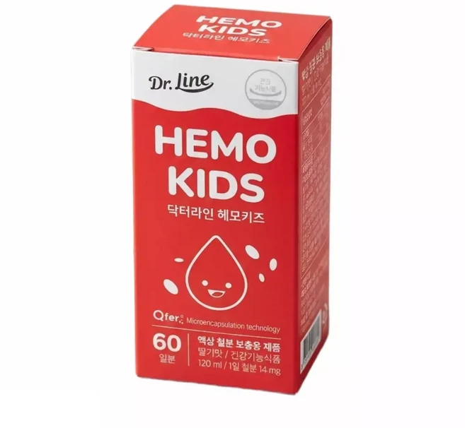 닥터라인 헤모키즈 아기철분제 딸기맛 60일분 120ml, 1개