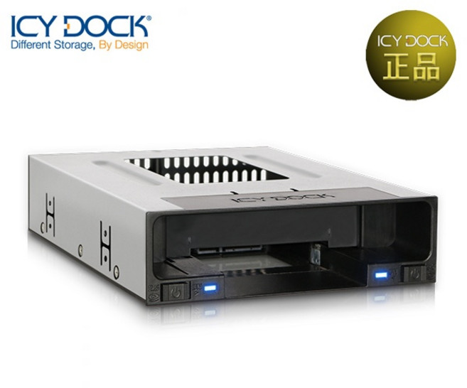 [ICYDOCK] ICYDOCK 하드랙 MB795SP-B (5.25베이 1개 사용[2.5형 3.5형 SATA SSD/HDD 1개씩 장착][전원버튼]), 단일옵션
