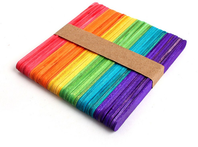 [아이디몬] KC인증 하드스틱 중 11.5cm 50개 컬러 색상 혼합 나무 색 우드 하드바 하드막대, 컬러혼합