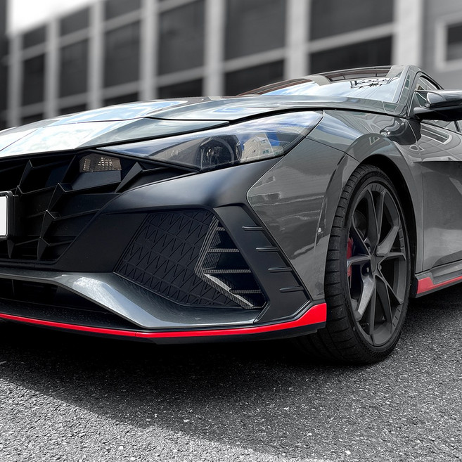 카스타 호환 아반떼 N 카본 몰딩 에어홀 가니쉬 커버 실외 튜닝 기스방지 용품 호환가능, 카본 2P [N전용]