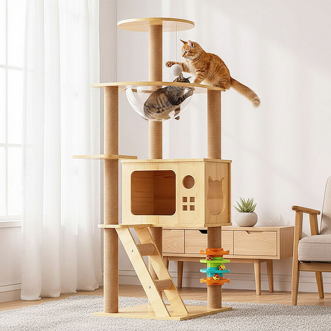 옌타 다기능 튼튼한 실내용 캣타워 세트, 1세트, N7
