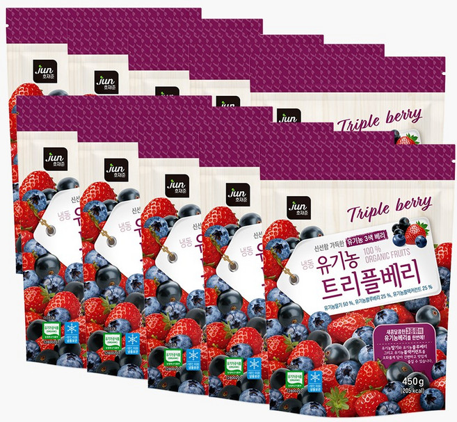[호재준] 냉동 유기농 트리플베리, 10개, 450g