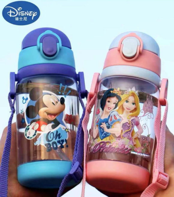 디즈니 캐릭터 어린이 원터치 트라이탄 물병 목걸이물통 유치원 빨대컵 초등물병 뚜껑 2가지 제공, 7.캡틴아메리카, 1개