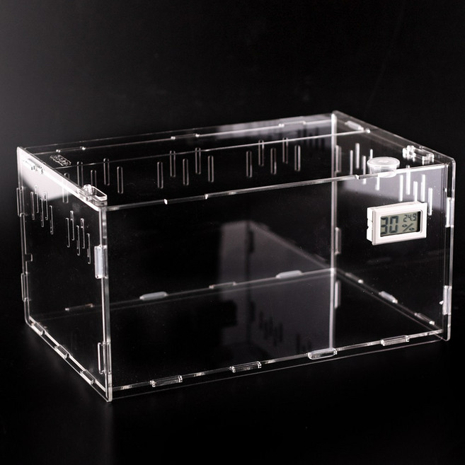 온습도계 아크릴 사육장 도마뱀 크레스티드 게코 케이지, 1개, (대)38x25x20cm