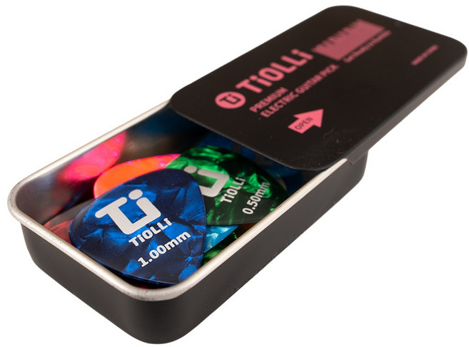 티올리(TiOLLi) 기타피크 전용피크케이스포함 피크선택요령제공, 티어드롭(일렉기타) 20개 1세트 전용케이스 포함, 1세트