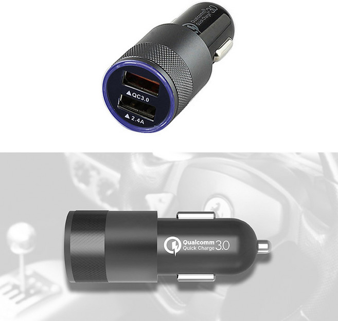 GTG 다이아코트 QC 3.0 초고속 파워풀 USB 충전기 시거잭 835, 1구, 1개