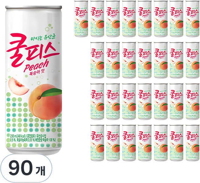 동원 마시는유산균 쿨피스 복숭아맛, 230ml, 90개