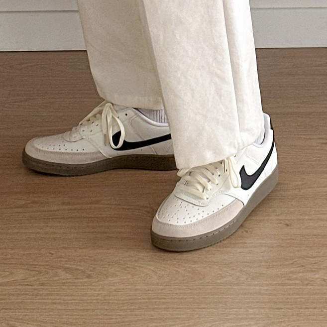 나이키 남성 코트비전로우 화이트 크림 캐주얼 운동화 단화 스니커즈 + leapspt 더스트백