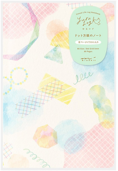 日本 MIDORI Yururogu 點陣筆記本 B6 80張, 1個, 水彩色