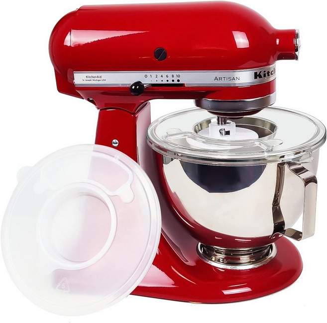 KitchenAid와 호환되는 볼 커버 4.5-5 Qt 틸트 헤드 스탠드 믹서 추가적인 붓기 창 흘림 방지를 위한 식기세척기 안전 뚜껑1팩, Pack of 1