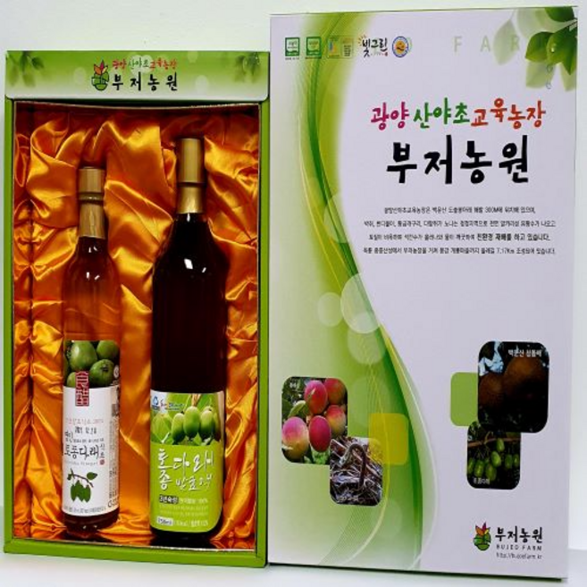 명절선물세트(토종다래발효액 3년산 750ml + 토종다래천연식초 5년산 375ml) 농업기술명인, 1개