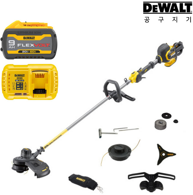 공구지기 디월트 60V 무선 충전 예초기 삼도날 줄날 벌초 DCM571X1 배터리 1개 세트