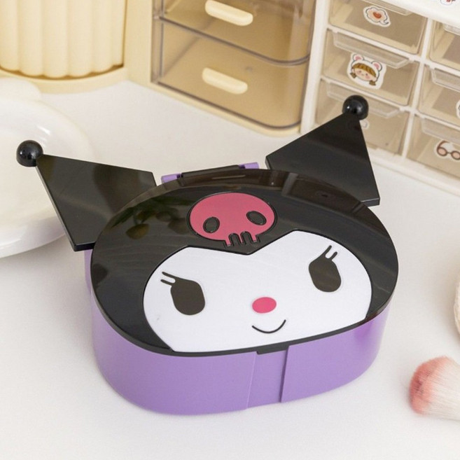 문구보따리 산리오 악세사리 보관함 문구 다용도 소품함, 1개, 쿠로미_블랙