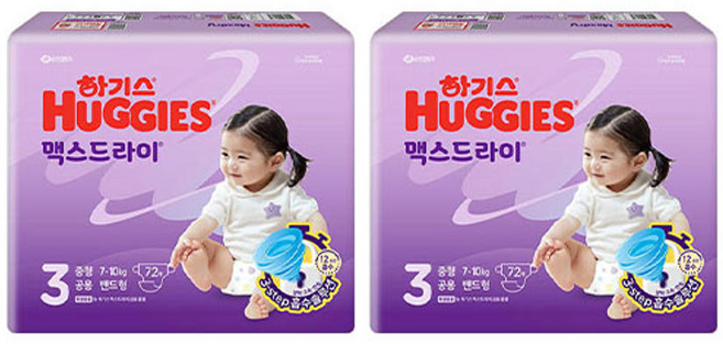 하기스 2024 매직컴포트 밴드형 기저귀 남녀공용, 3단계, 144매