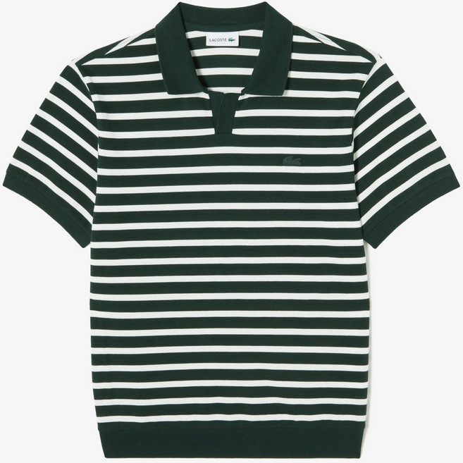[라코스테 공식] 남성 넥 배색 스트라이프 반팔 폴로 셔츠 PH486E-56G AFK
