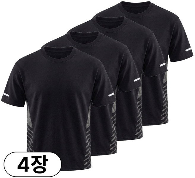 핏노블 4P세트 남자 기능성 반팔티 오버핏 쿨 티셔츠 4장