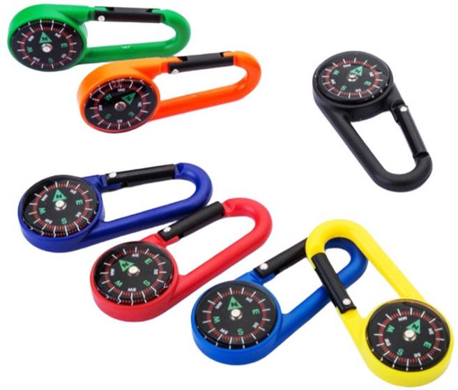 등산 트레킹 가방걸이형 고리 나침반 5개 과학체험교실 자석나침반 초등과학만들기, 1세트, 색상랜덤