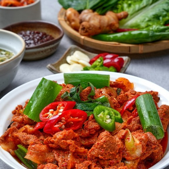 한국밥상[1인용] 인생 제육볶음 돼지불백 한돈갈비 고추장불고기 두루치기, 1개, 500g