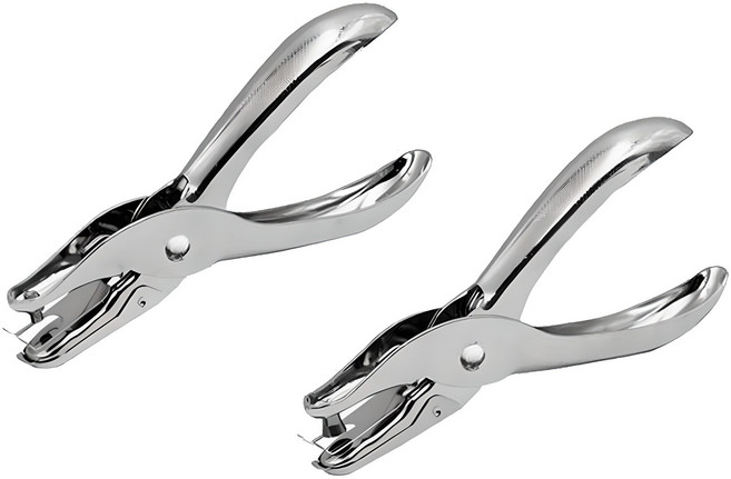 모나코올리브 셀프 제본 핸디 펀칭기 3mm + 6mm 세트, 실버, 1세트