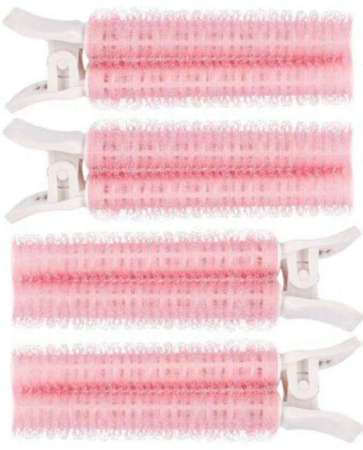 그릿업 뿌리 볼륨 집게 앞머리 구르프 헤어롤 대형, 4개, 베이비핑크