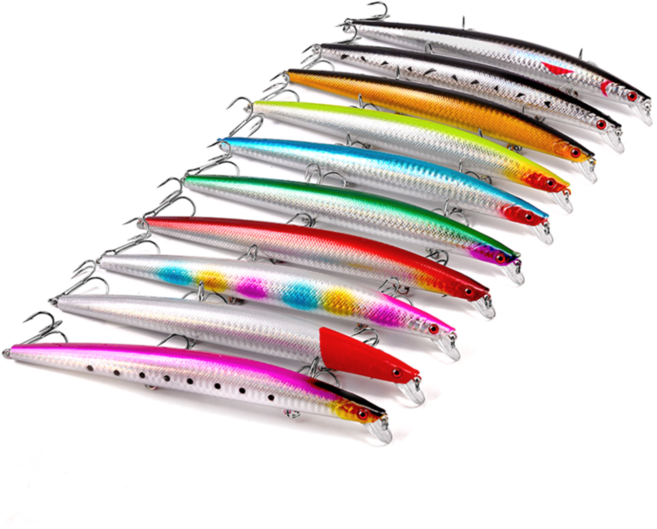 MEN피싱 농어 미노우 18cm 26g 배스루어 플로팅 미노우 하드베이트 빅베이트, 농어미노우 10종, 1세트