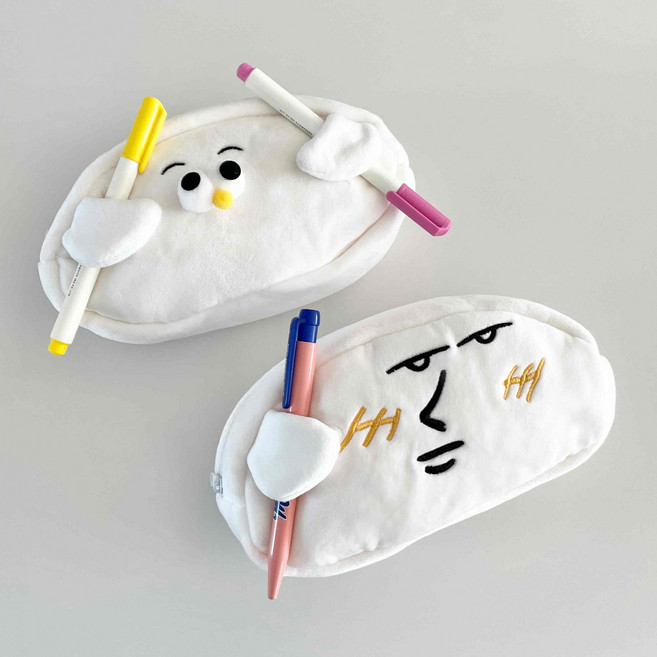 눈알 갈매기 얼굴 표정 필통 팬케이스 파우치, 1개, 표정필통