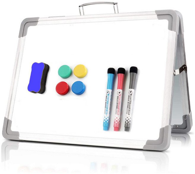 (30x40cm) 양면 화이트보드 이동식 스탠드 탁상용 자석 칠판 메모보드, 양면 화이트보드판 30x40cm