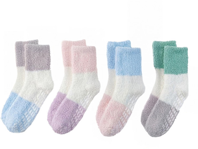 넥소리아 털빠짐없는 무압박 편안한 미끄럼방지 수면양말 4종세트