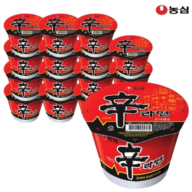 농심 신라면 큰사발 114g x 16개(1박스), 16개