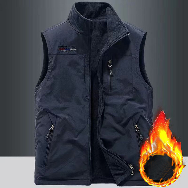 JUSTFEELING 양면 남성 조끼 아웃도어 스프츠 캐주얼 따뜻한 조끼 데일리 심플한 베이직 베스트