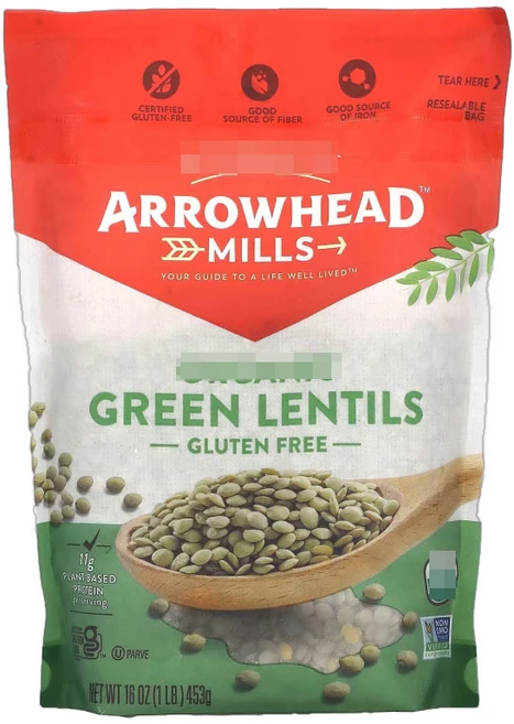 애로우헤드 밀즈 오가닉 그린 렌털 글루텐 프리, 1개, 453g - 쿠팡