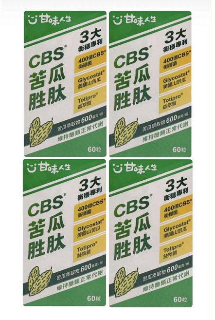 甘味人生 CBS苦瓜勝肽, 4個, 60顆