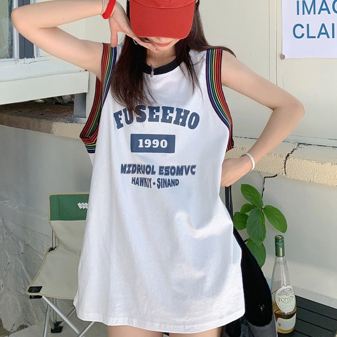 [베리트] 라운드넥 루즈핏 민소매 나시 티셔츠 VT-763